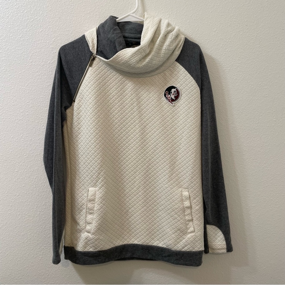 Florida state Seminoles pullover sweatshirt cream white cowl neck small